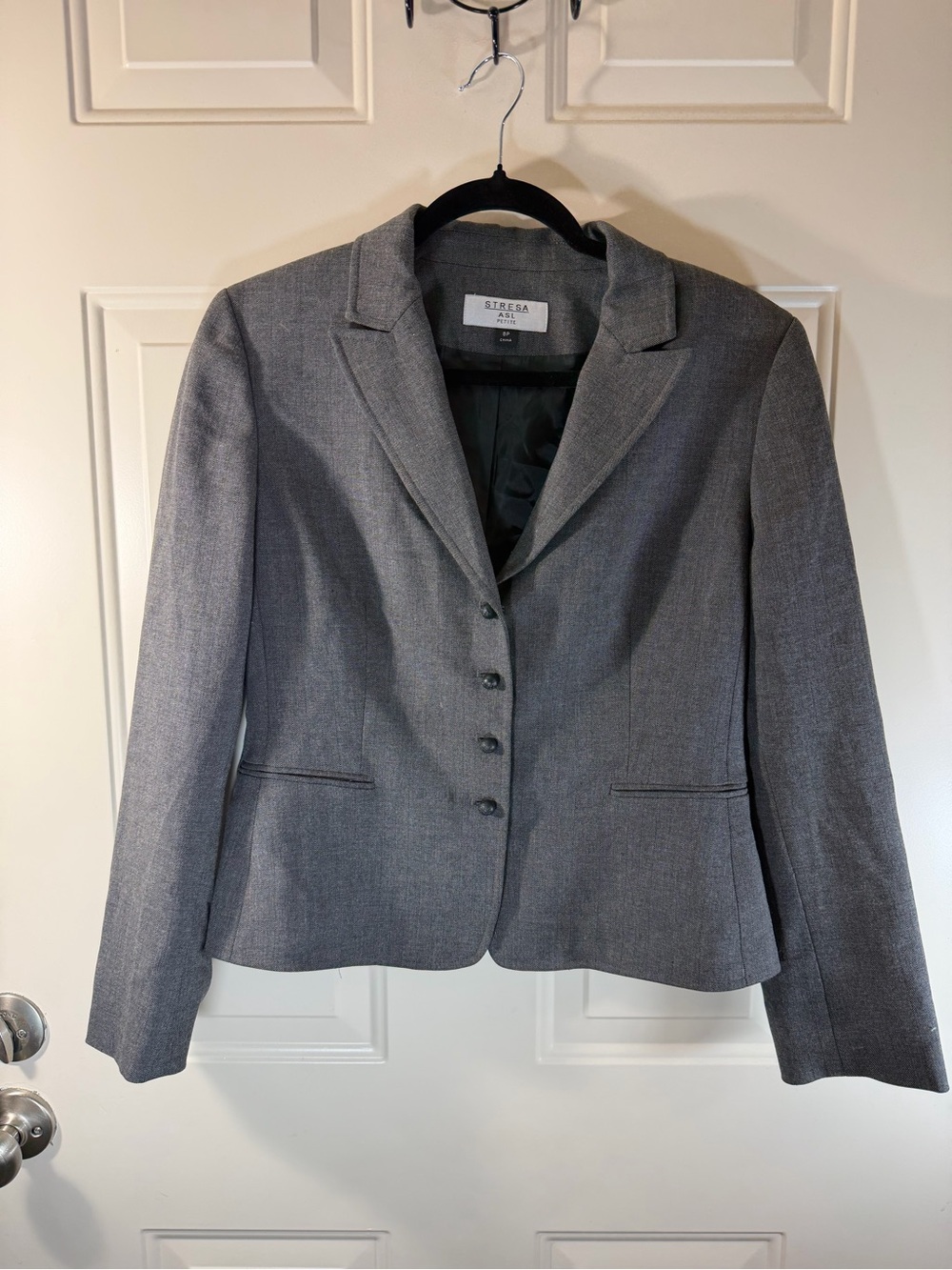 Stresa ASL Petite Gray Blazer Size 8P Office Career 0467